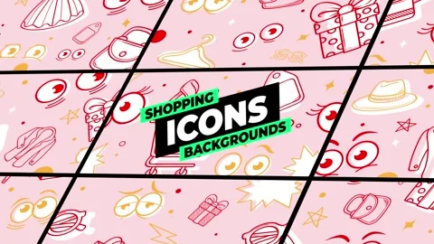 Shopping Icons Backgrounds Stockmateriaal After Effects