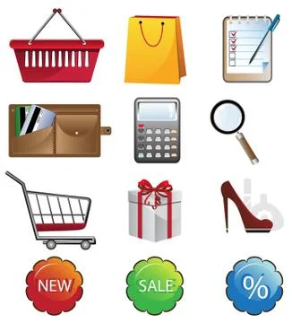Shopping icons Stock Illustration