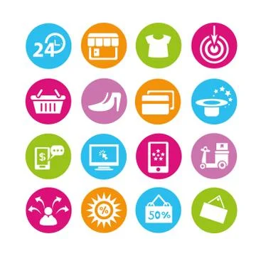 Shopping icons Stock Illustration