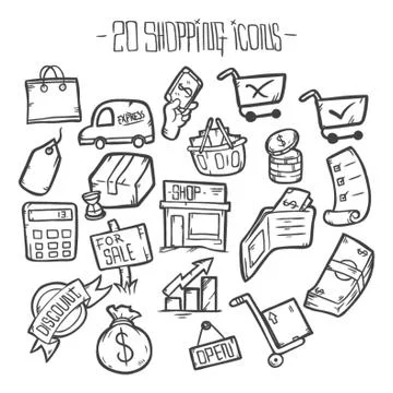 Shopping Icons Illustrazione stock