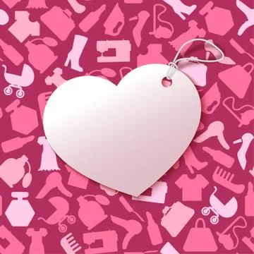 Shopping icons seamless pattern with theme for sale, advertising and design. Illustrazione stock