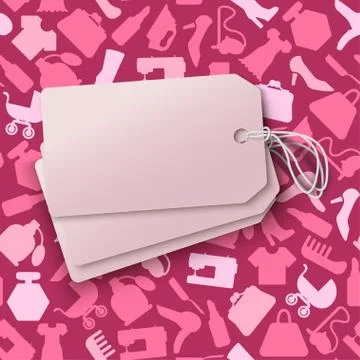 Shopping icons seamless pattern with theme for sale, advertising and design. Stock Illustration