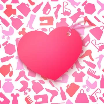 Shopping icons seamless pattern with theme for sale, advertising and design. Stock Illustration