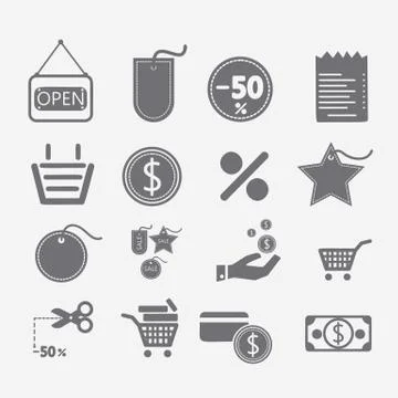 Shopping icons set Stock Illustration