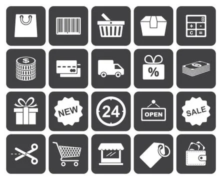Shopping icons set Stock Illustration