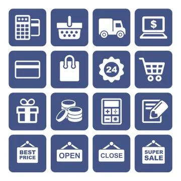 Shopping Icons Set 库存插图