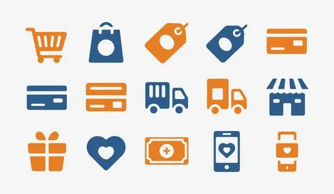 Shopping Icons Set. Stock Illustration