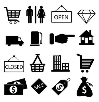 Shopping icons vector Stock Illustration