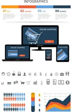Shopping infographics elements Stock Illustration