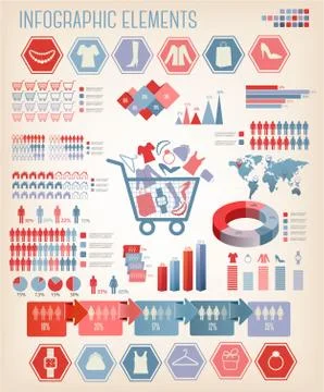 Shopping infographics. vector. Stock Illustration