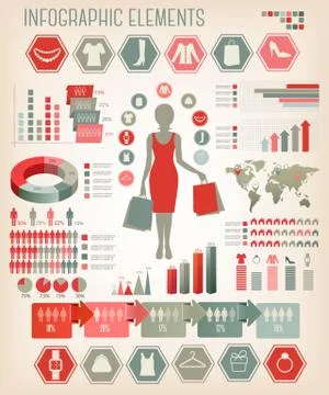 Shopping infographics. vector. Stock Illustration