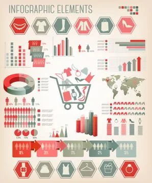 Shopping infographics. vector. Stock Illustration