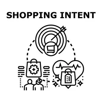 Shopping intent concept for consumer behavior targeting Stock Illustration