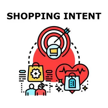 Shopping intent concept for consumer behavior targeting Stock Illustration