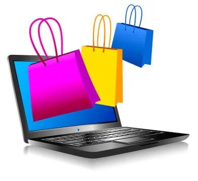 Shopping on the Internet Stock Illustration