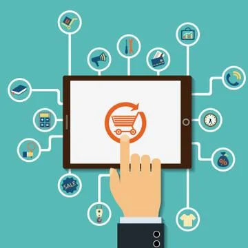 Shopping on the Internet. Stock Illustration