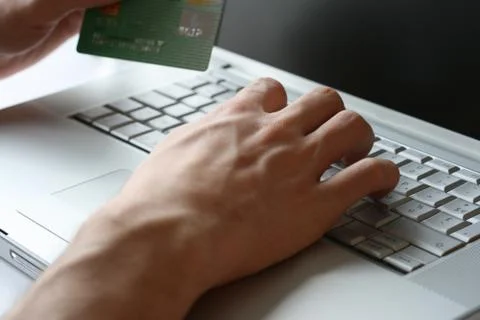 Shopping on internet 库存照片