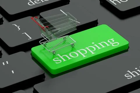 Shopping keyboard button Illustrazione stock