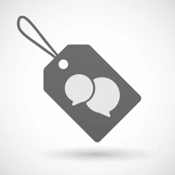 Shopping label icon with a comic balloon Stockillustratie
