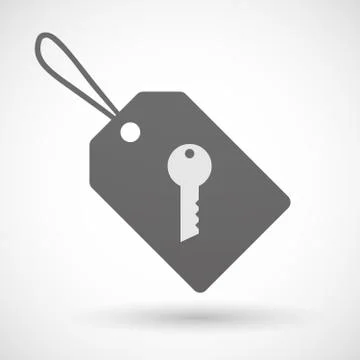 Shopping label icon with a key Stock Illustration