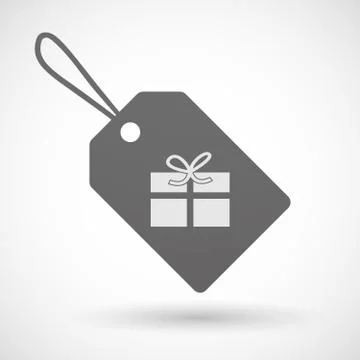 Shopping label icon with a present Stock Illustration