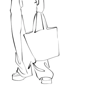 Shopping. Lady with a bag Stock Illustration