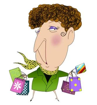 Shopping lady Stock Illustration