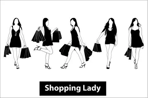 Shopping lady Stock Illustration