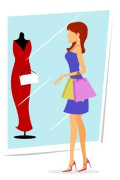 Shopping lady Stock Illustration