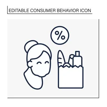 Shopping line icon 스톡 일러스트