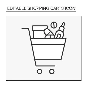 Shopping line icon Stock Illustration