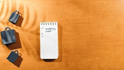 Shopping list background Stock Photos