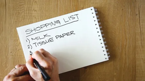 Shopping list Stock Footage 129171324