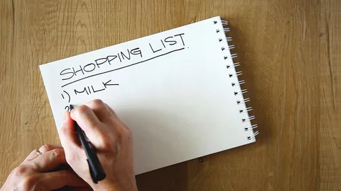 Shopping list Stock Footage 129171380