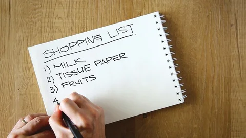 Shopping list Stock Footage 129171407