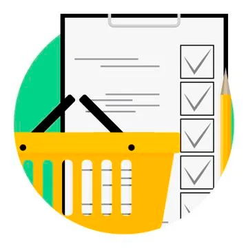 Shopping list icon, vector illustration Stock Illustration
