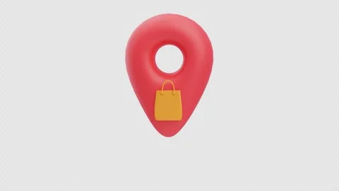 Shopping location pin icon animated Stock Footage 315212083
