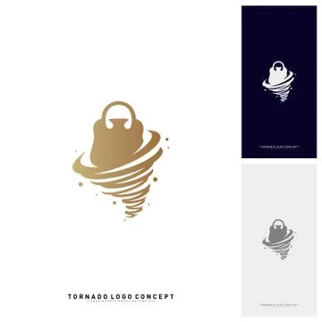 Shopping Logo Design Concept Vector. Storm Sale Logo Vector. Shop Twist. Torn Stock Illustration