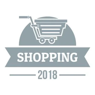 Shopping logo, simple gray style Illustrazione stock