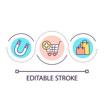 Shopping loop concept icon Stock Illustration
