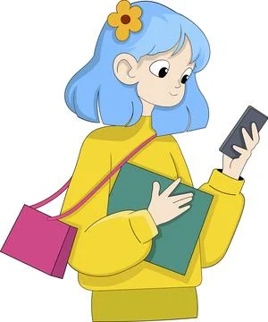 Shopping Made Easy Through Mobile Apps with Young Woman Using Smartphone in.. Stock Illustration