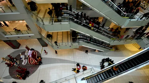 The shopping mall also has the rest area for the customers in Beijing, China Stock-Footage 35800242