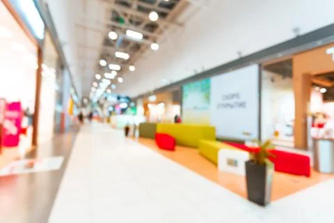 Shopping mall blurred for background Stock Photos