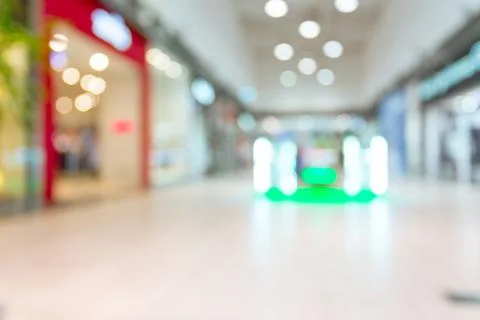 Shopping mall blurred for background Stock Photos