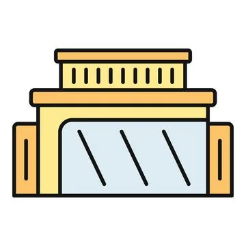 Shopping mall building icon representing retail business Stock Illustration