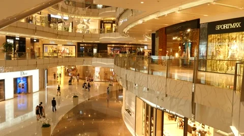 Shopping mall building interior view at shanghai city Stock Footage 52298442