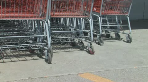 Shopping Mall Carts Stock Footage