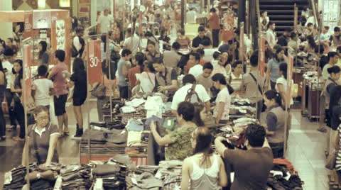 Shopping Mall Crowd Video stock 24217177