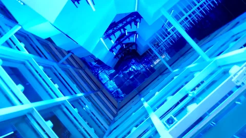 Shopping mall display window with light installation Stock Footage 168941680