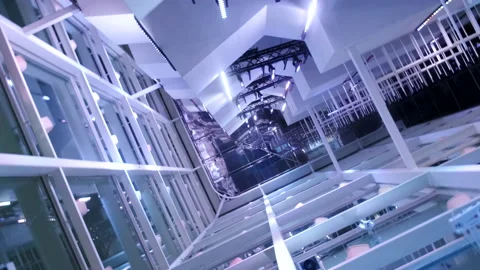 Shopping mall display window with light installation Stock Footage 168941938